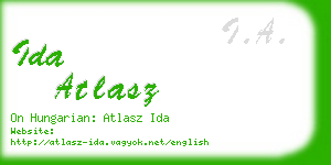 ida atlasz business card